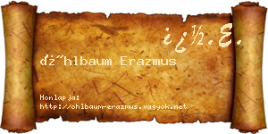 Öhlbaum Erazmus névjegykártya